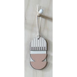 Mini Mid‑Century Wooden Wall Art | Pink & Natural Small Wall Decoration