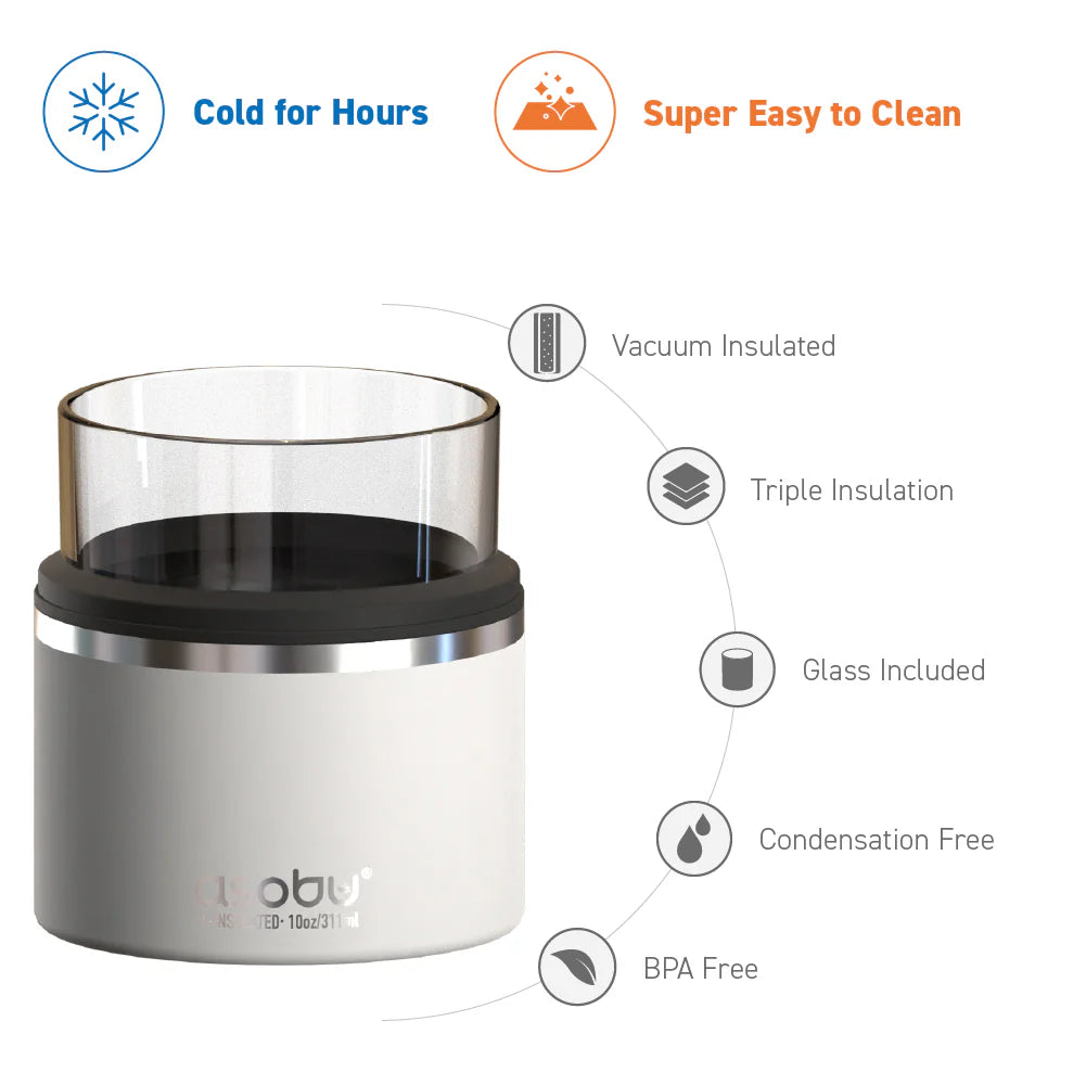 Asobu Whiskey Insulated Sleeve, 311 ml, White