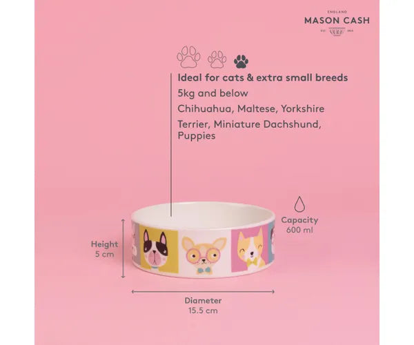 Mason Cash Pawtrait Dog Bowl, 600ml