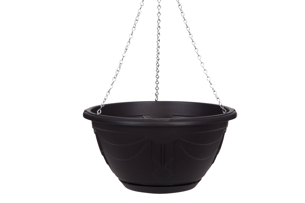 Whitefurze Venetian Black Hanging Basket, 32cm