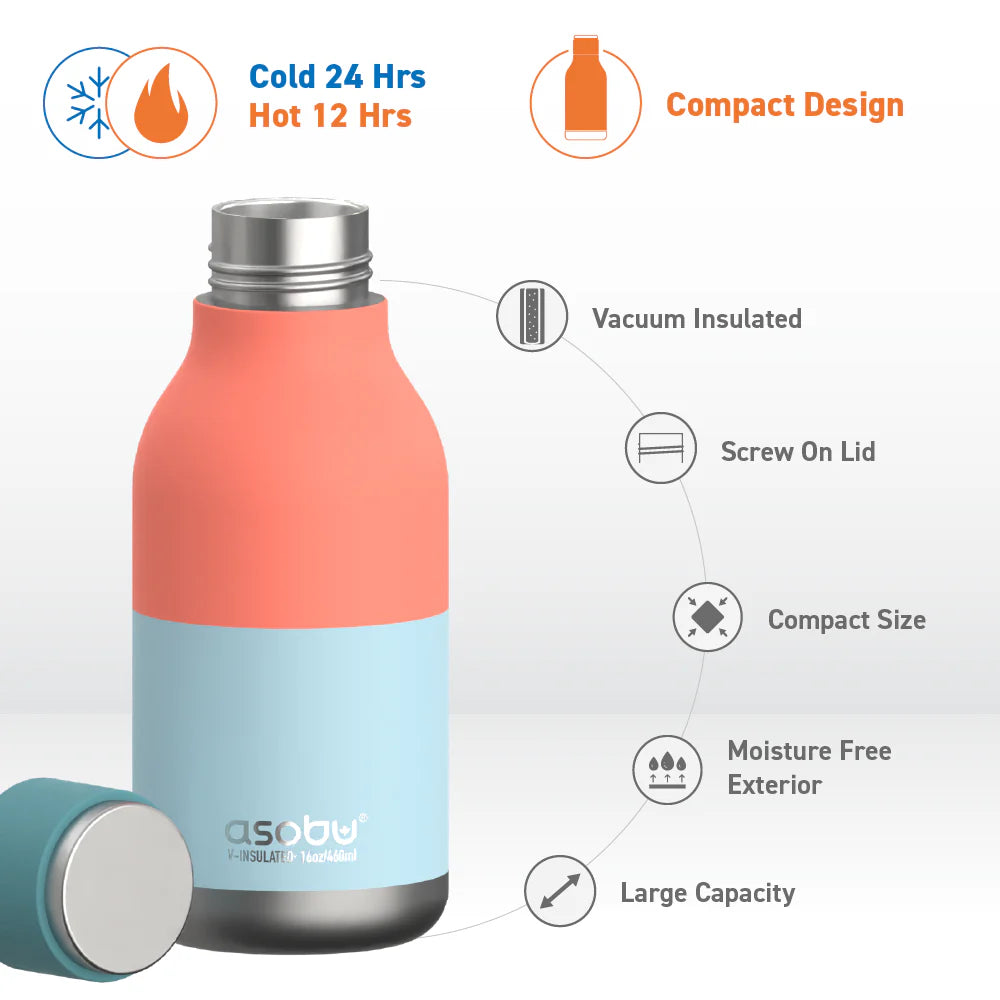 Asobu Urban Bottle, 460 ml, Pastel Teal