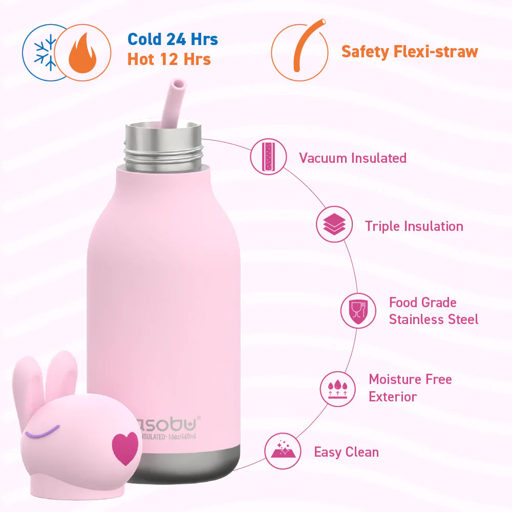 Asobu Bunny Bestie Bottle, 460ml