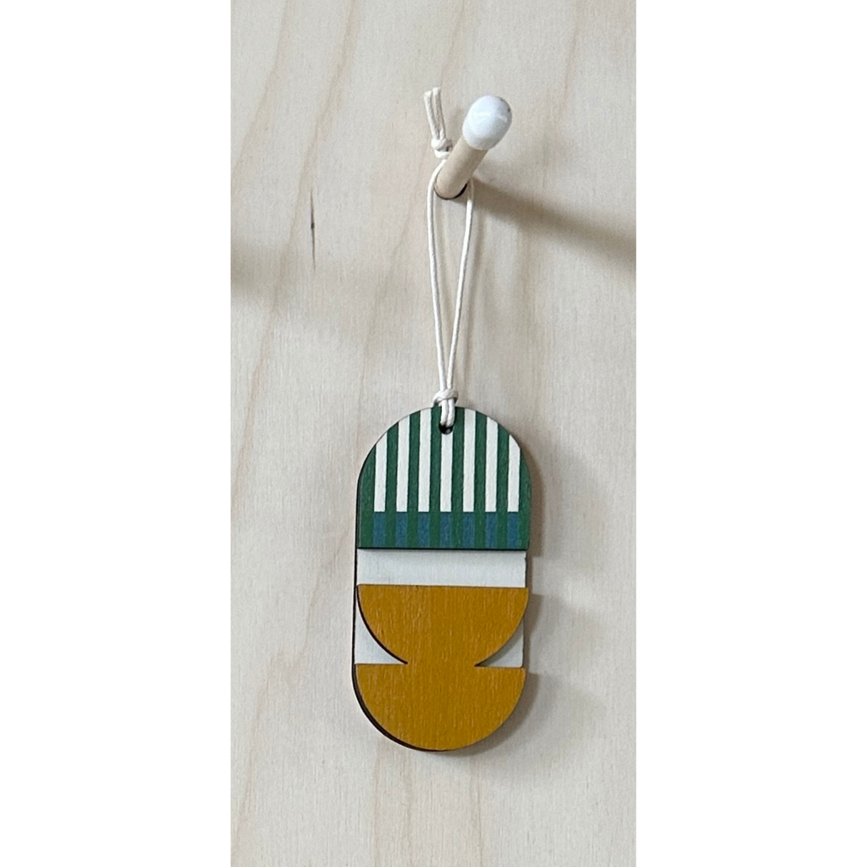 Mini Geometric Mid‑Century Green & Yellow Wall Art