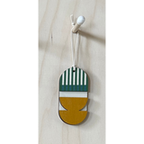 Mini Geometric Mid‑Century Green & Yellow Wall Art