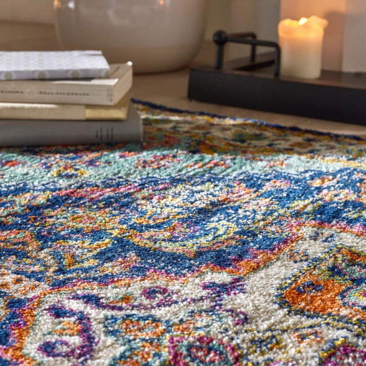 Granada Multicolour Vintage Rug Emerald by The Rugs