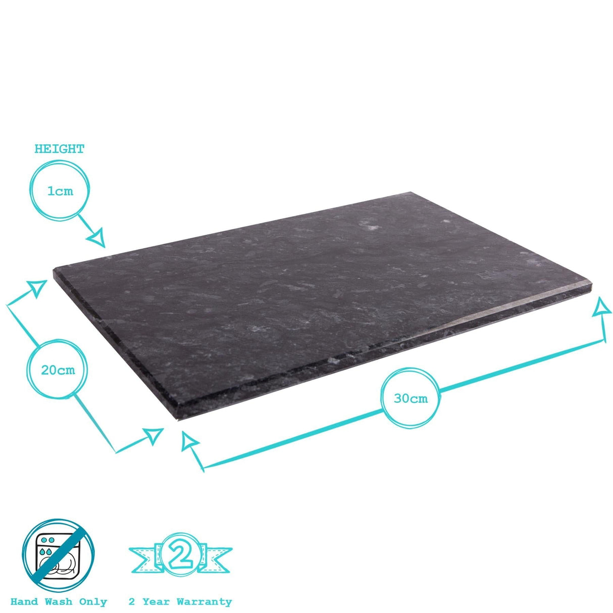 Rinkit Rectangle Marble Chopping Board - 30cm x 20cm