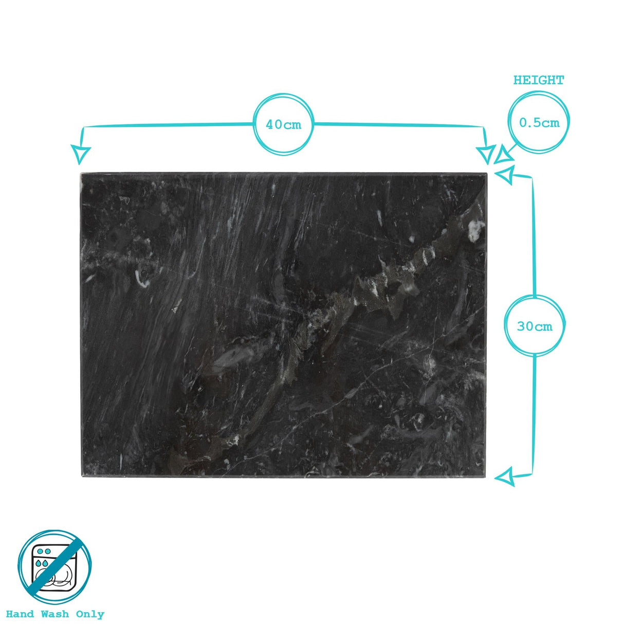 Rinkit Rectangle Marble Chopping Board - 40cm x 30cm