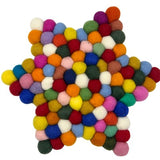 HatiNest Shape Felt Ball Centre Mat - Multi Colour