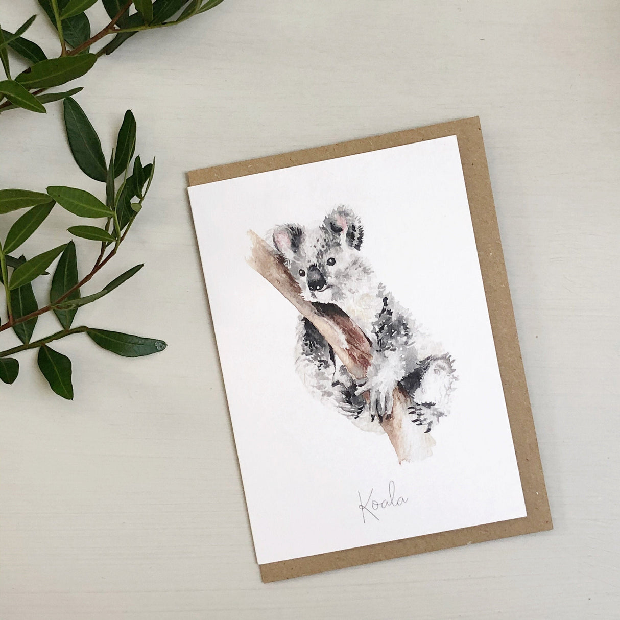 Koala Bear Hand Painted Greetings Card | Katie Hipwell Design