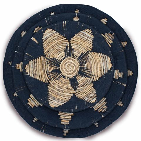 HatiNest Set of Three Seagrass Bowls Wall Art Black