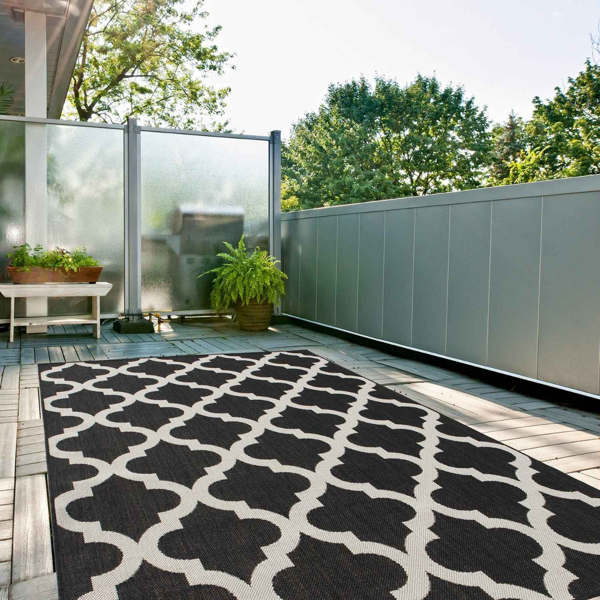 The Rugs Ecology Outdoor Rug Black 400B