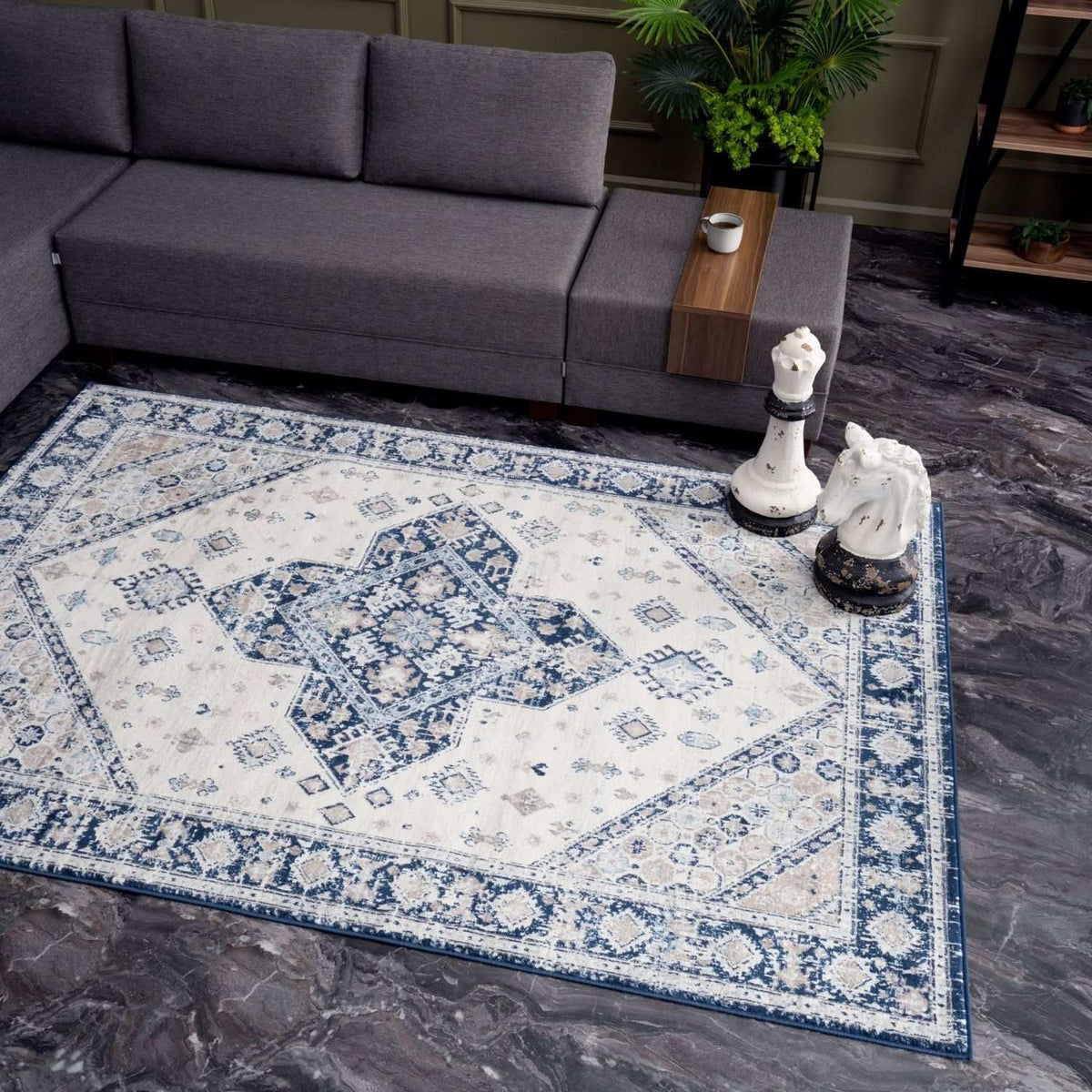Montana Vintage Navy Rug 4010 by The Rugs