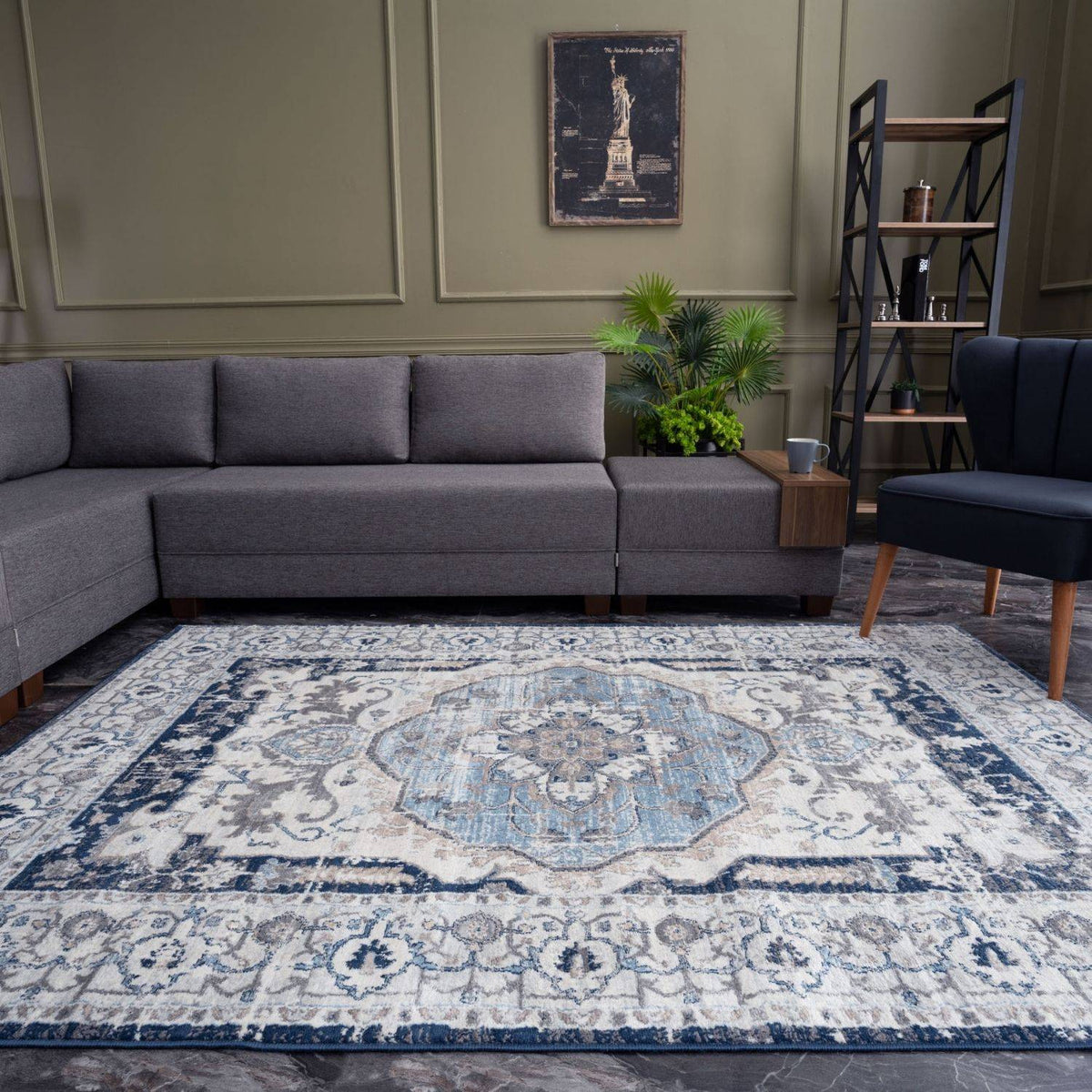 Montana Vintage Navy Rug 4040 by The Rugs