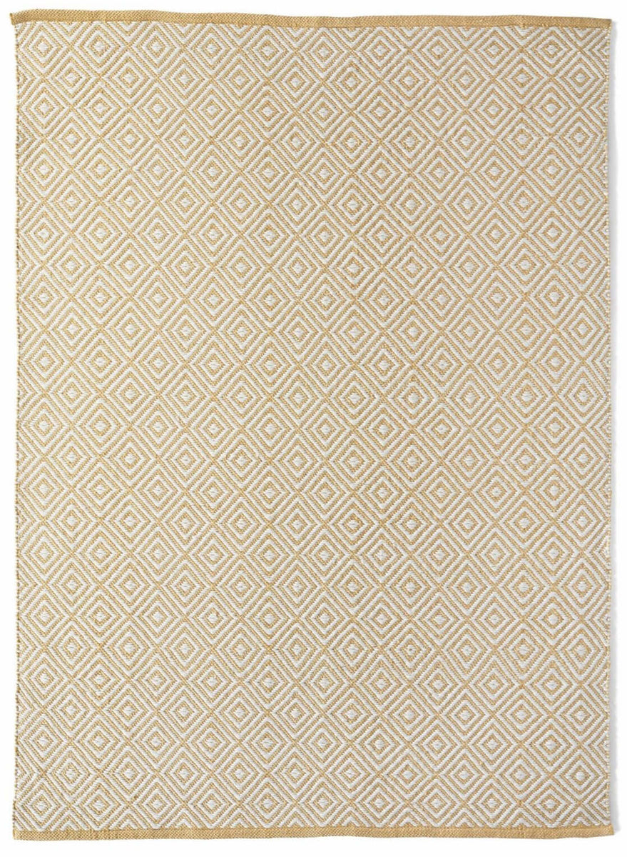Area Rug Gold Diamond Pattern Diamond Gold Hand‑Woven Rug | Eco‑Friendly Flat‑Weave Rug by The Rugs ...