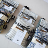 Lou-bees Grey Striped Linen Kitchen Trio