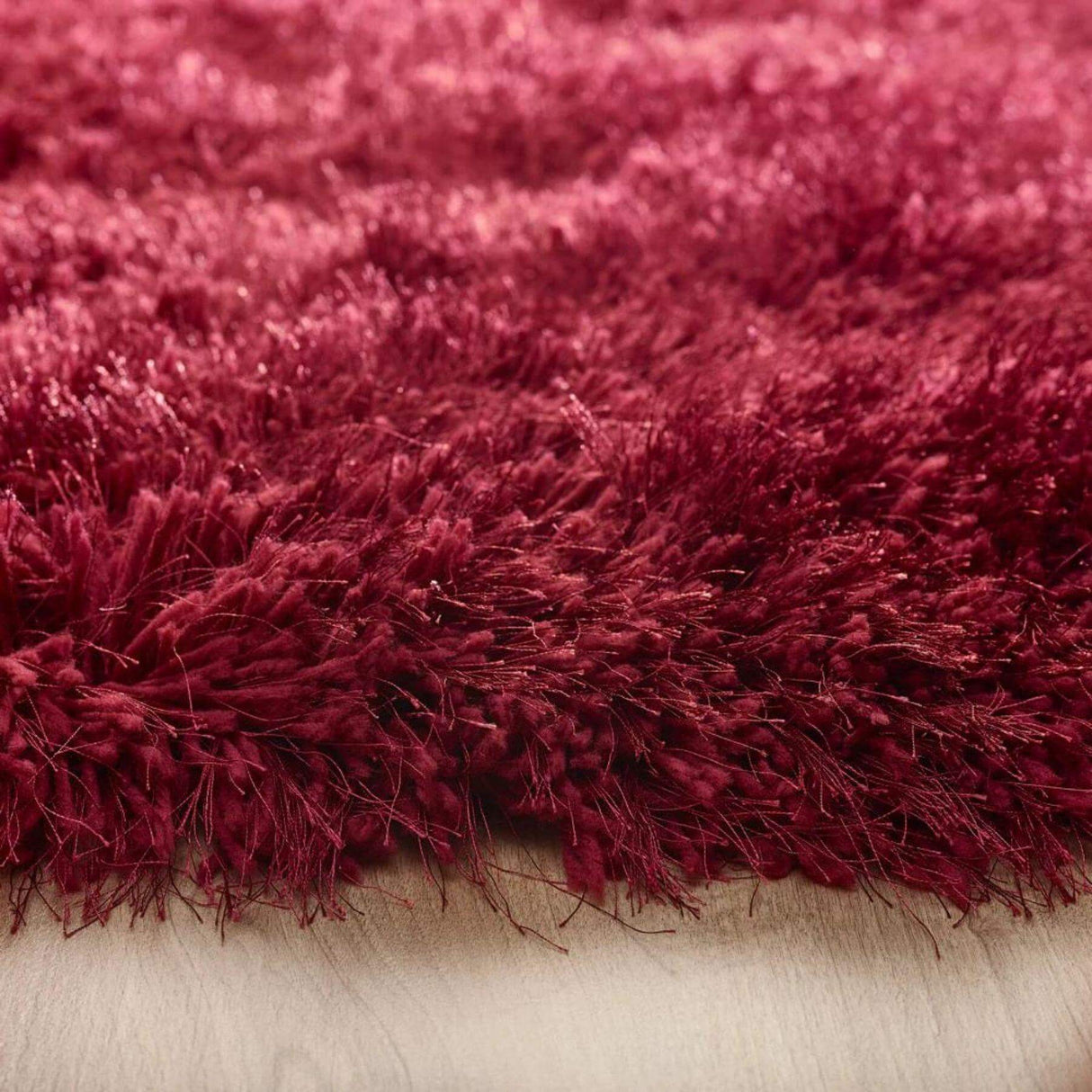 The Rugs Extravagance Wine Red Shaggy Rug
