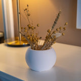 White Concrete Round Plant Pot by Gloria Home