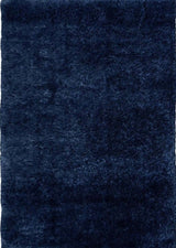 Lagom Navy Shaggy Rug - 100% polyester