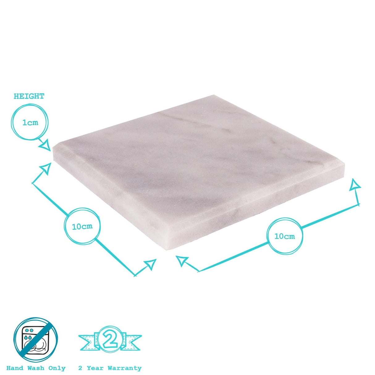 Rinkit Square Marble Coasters - Pack of 6