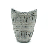 HatiNest Wide Neck Shaped Dry Flowers Vase Cream - 22cm