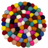 HatiNest Round Felt Ball Placemat - Multi Colour