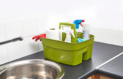 Whitefurze Kitchen Caddy Green with Cream Insert