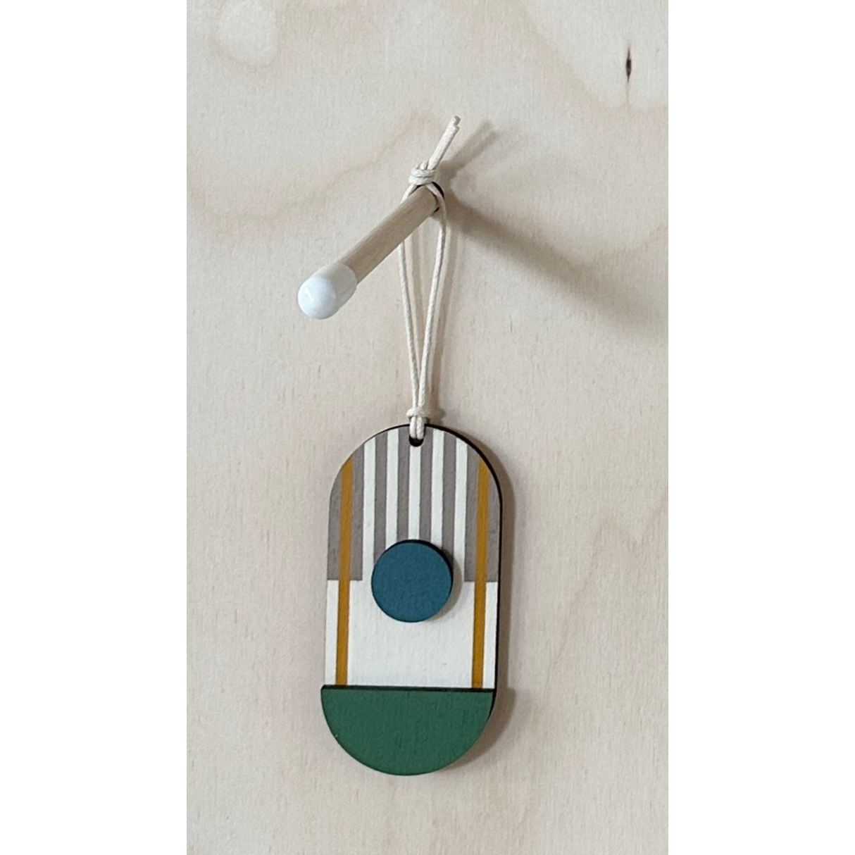 Mini Geometric Mid‑Century Green & Yellow Wall Art