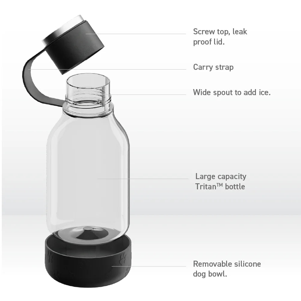 Asobu Dog Bowl Bottle Lite, 50 oz, Black