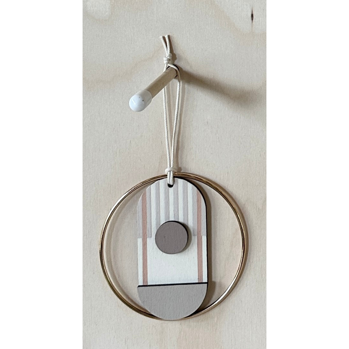 Mini Geometric Mid‑Century Wall Art | Pink & Natural Wooden Décor