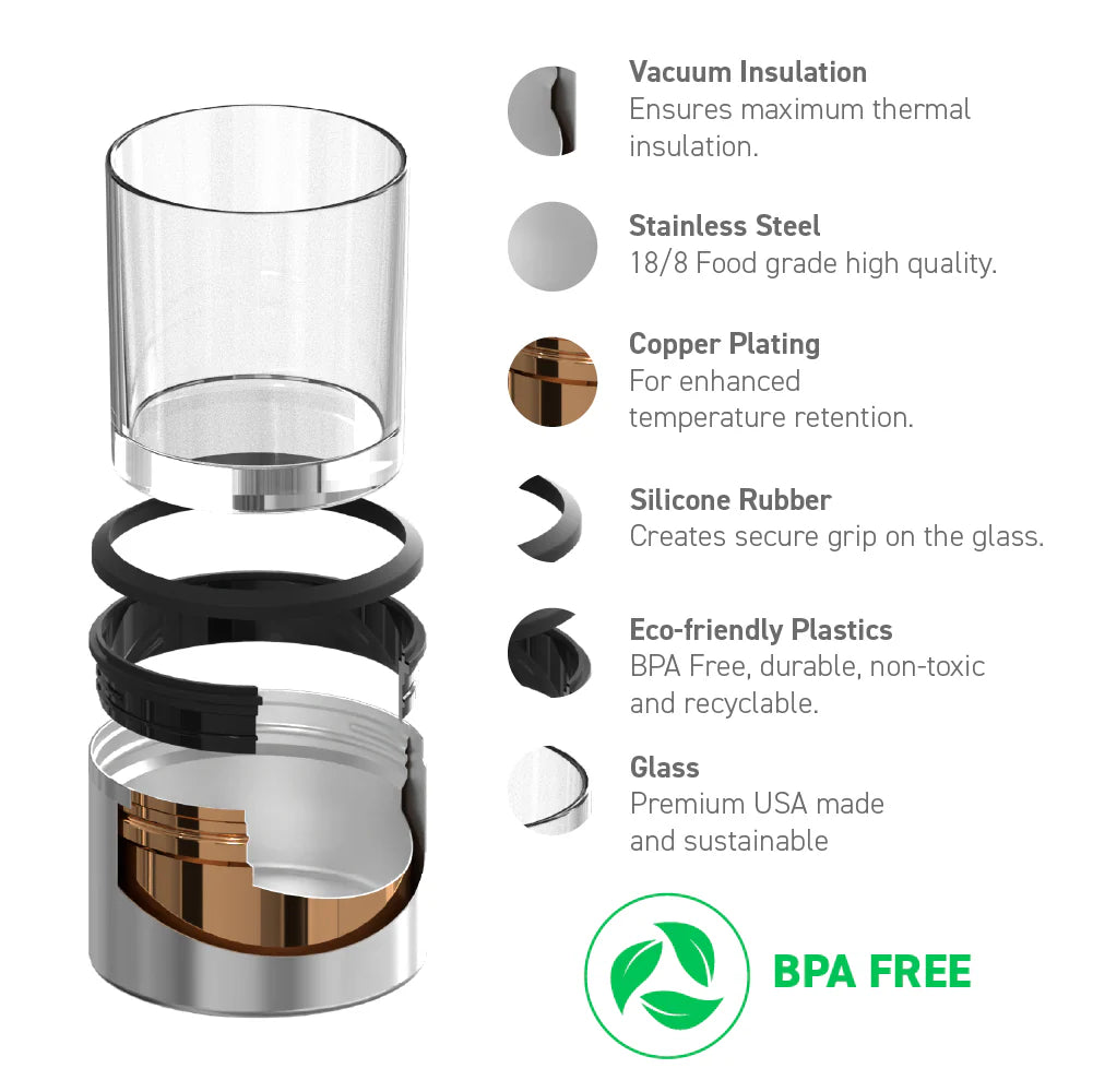 Asobu Whiskey Insulated Sleeve, 311 ml, White