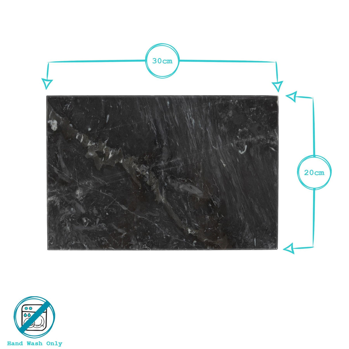 Rinkit Rectangle Marble Placemats Pack of Six - 30cm x 20cm