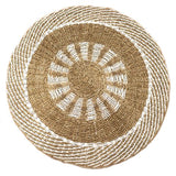 The Rugs Round Seagrass White Tan Inner Sun Rug - 1m