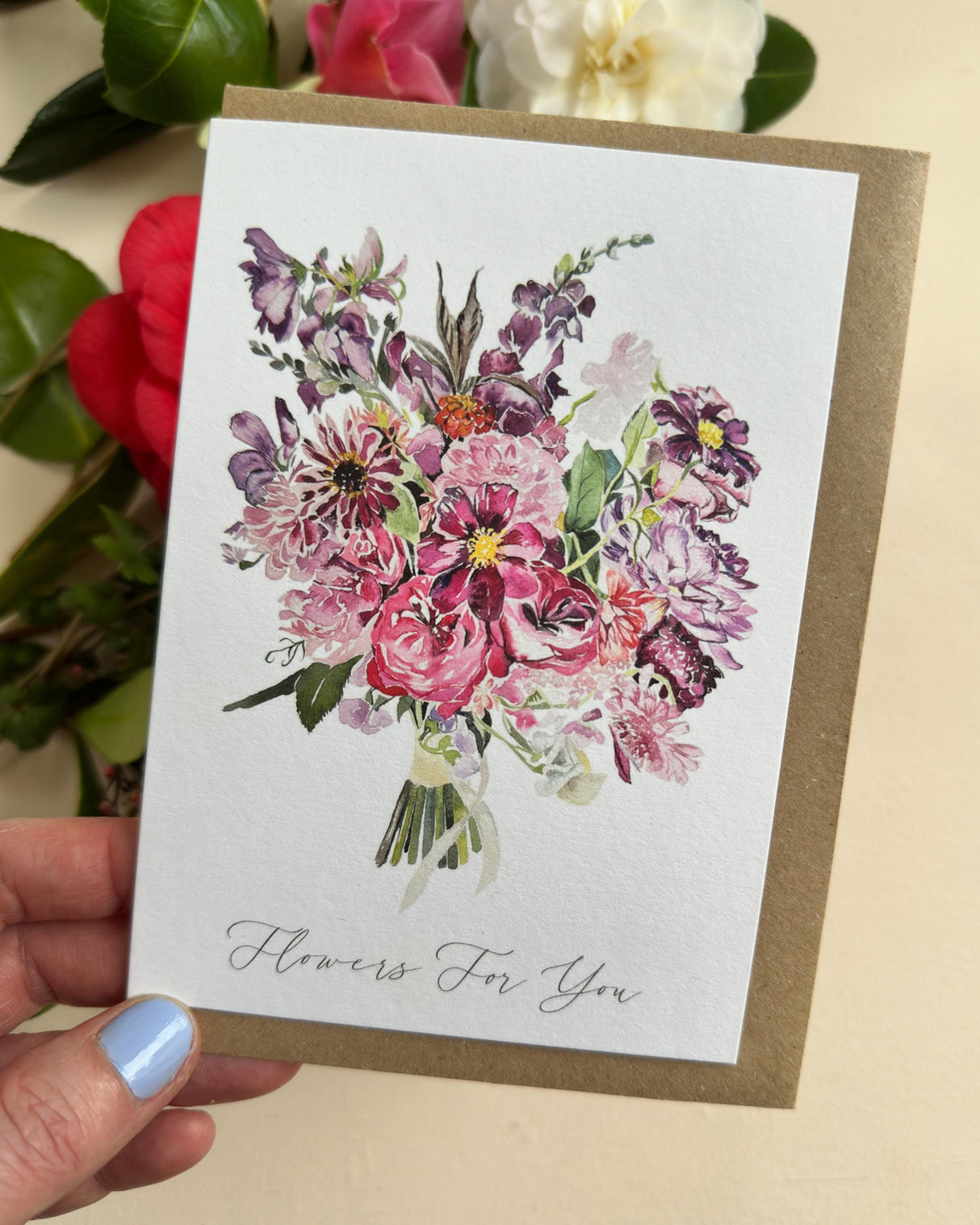 Hand‑Painted Watercolour Floral Greeting Card | Katie Hipwell Design