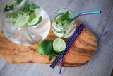 Wild & Stone Reusable Stainless Steel Drinking Straws Rainbow - 8 Pack