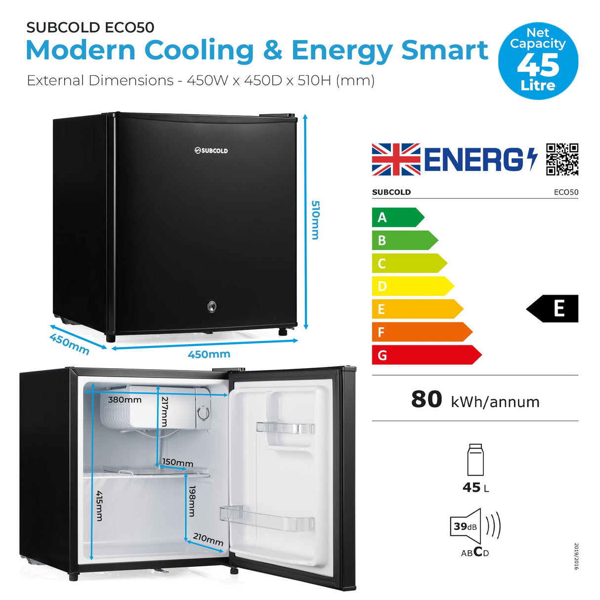 Subcold Eco50 Mini Fridge - 45L