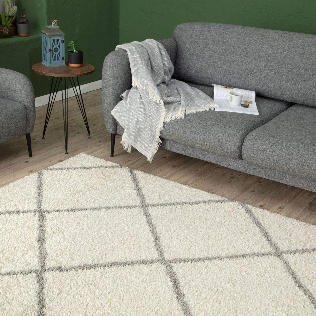 Moroccan Ivory Shaggy Rug 500 | The Rugs