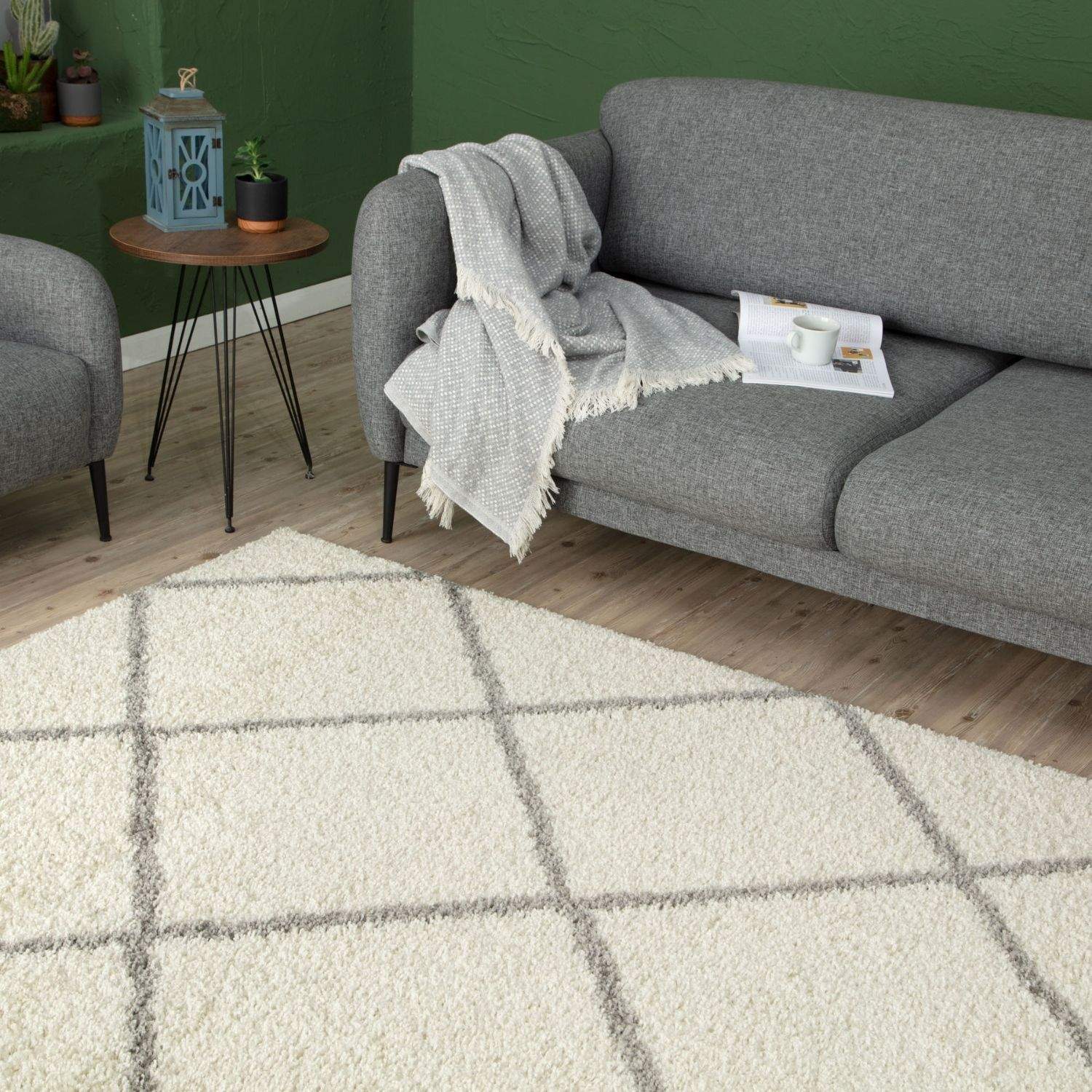 Moroccan Ivory Shaggy Rug 500 | The Rugs