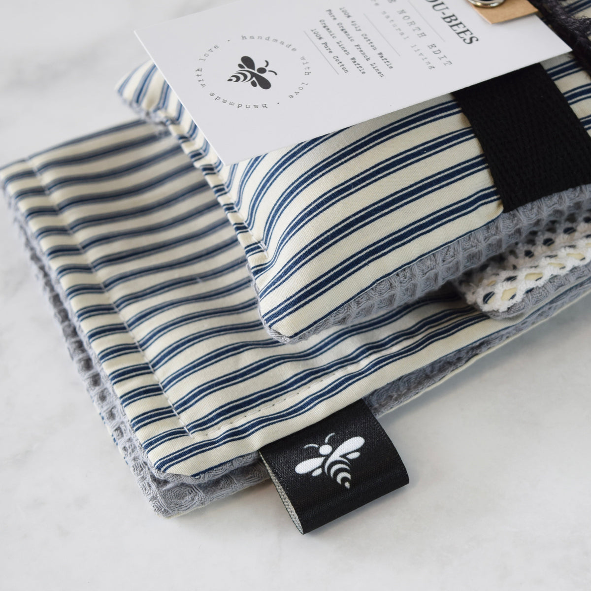 Lou-bees French Inspired Navy Stripe Kitchen Trio