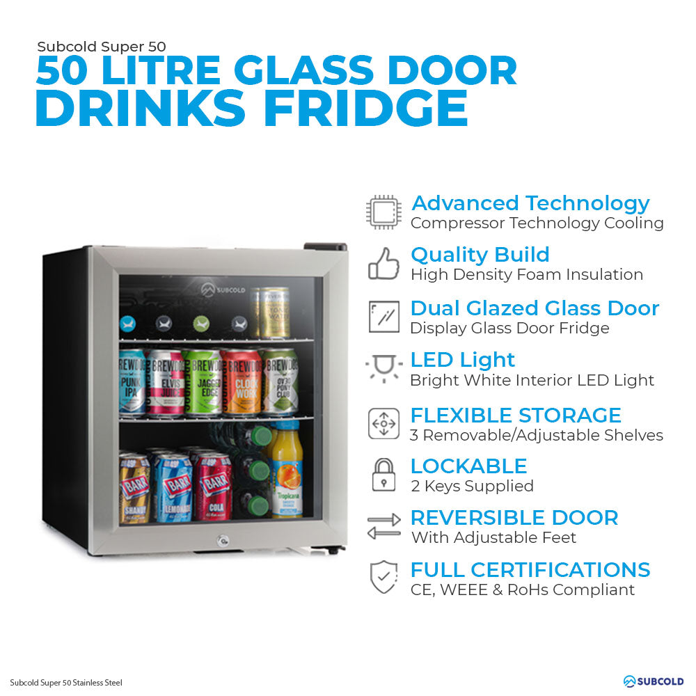 Subcold Super50 LED Beer Fridge | 50L