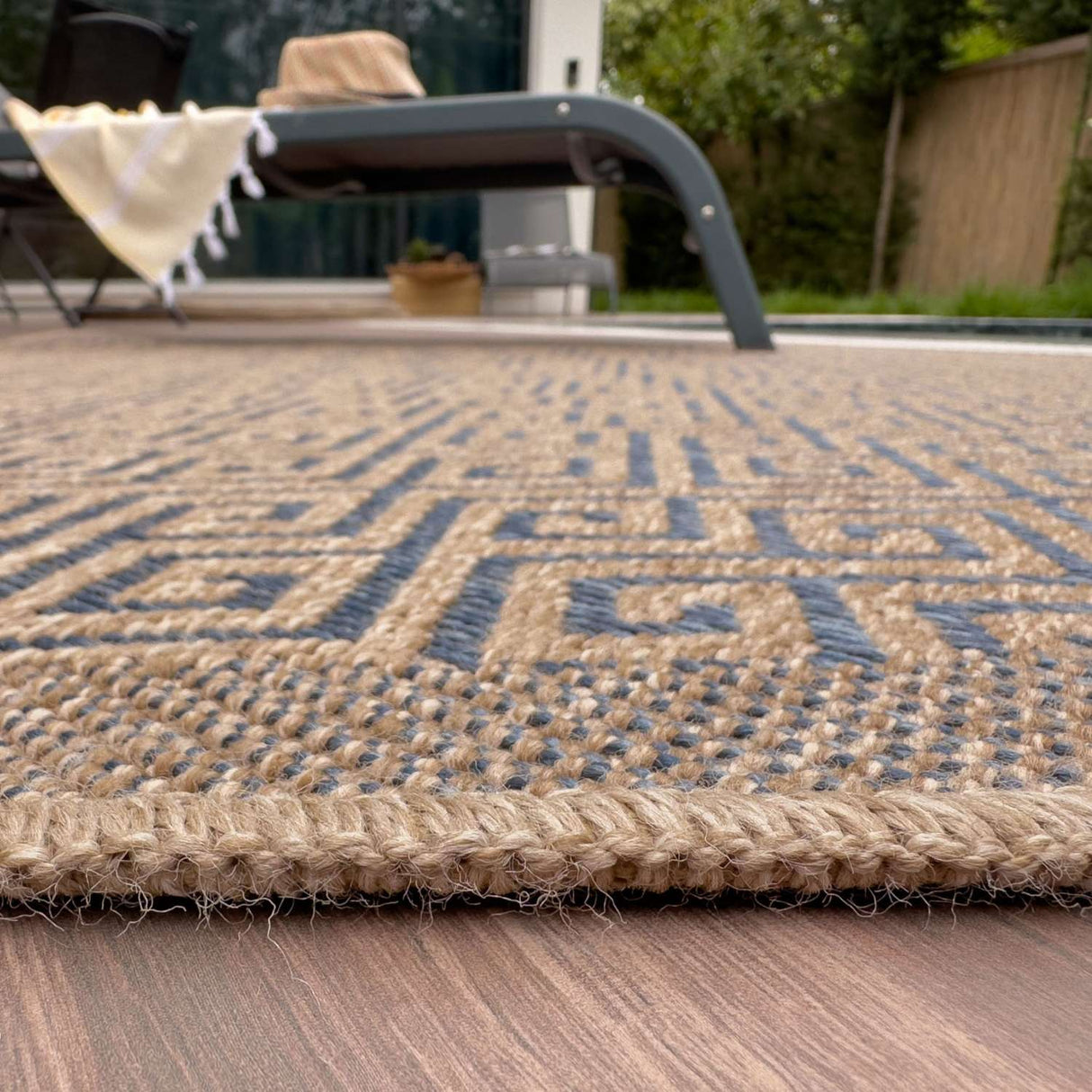 Nature Outdoor Weather‑Resistant Patio & Garden Rug Blue | The Rugs