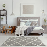 Moroccan Grey Shaggy Rug | 510