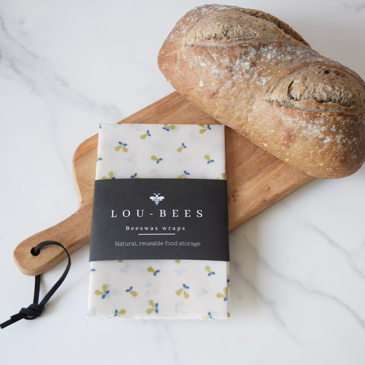 Lou-bees Gold Metallic Pears Large Reusable Food Wrap