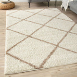 Moroccan Ivory Shaggy Rug 530 by The Rugs