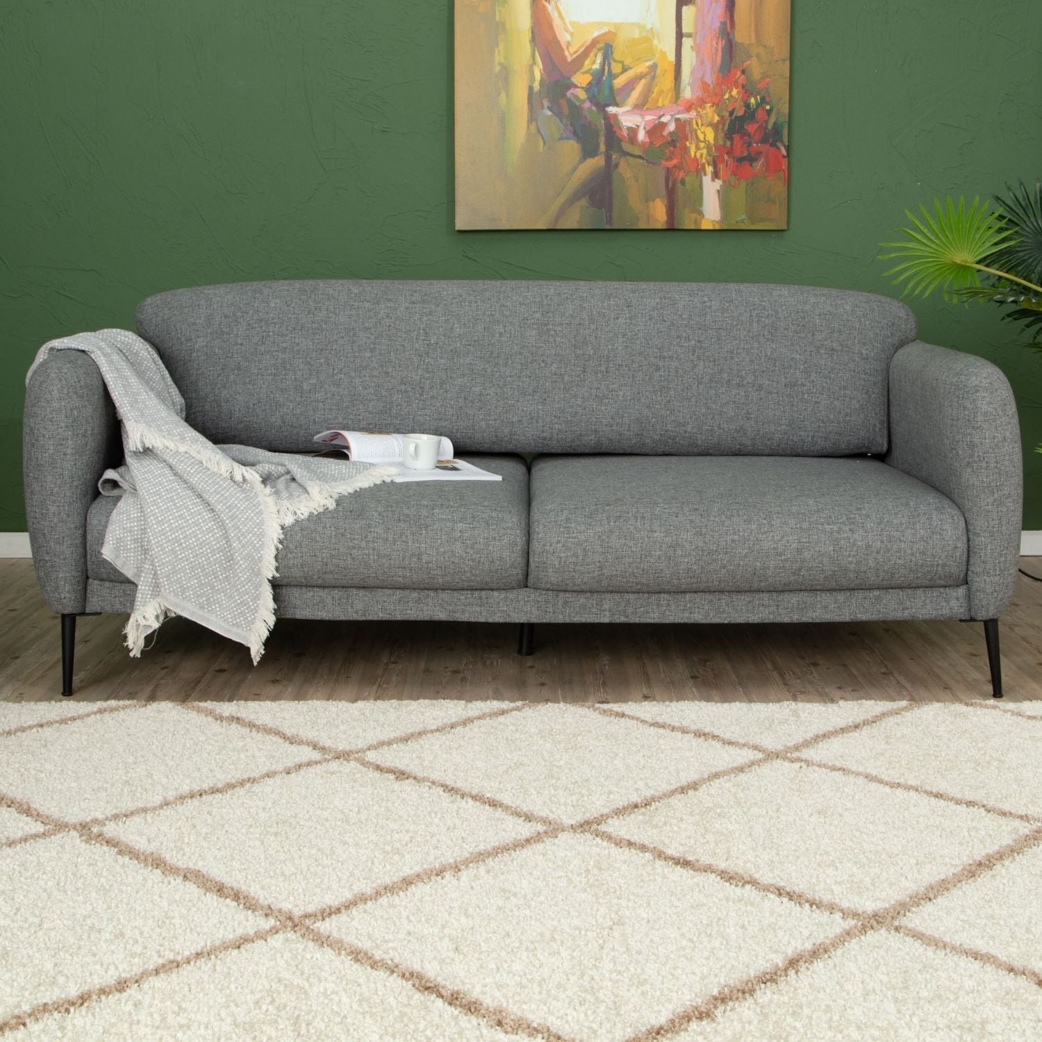 Moroccan Ivory Shaggy Rug 530 by The Rugs