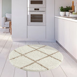 Moroccan Ivory Shaggy Rug 530 by The Rugs