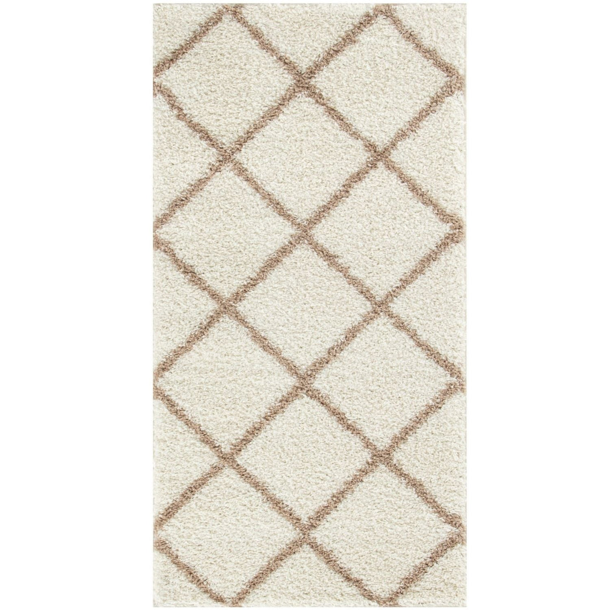 Moroccan Ivory Shaggy Rug 530 by The Rugs