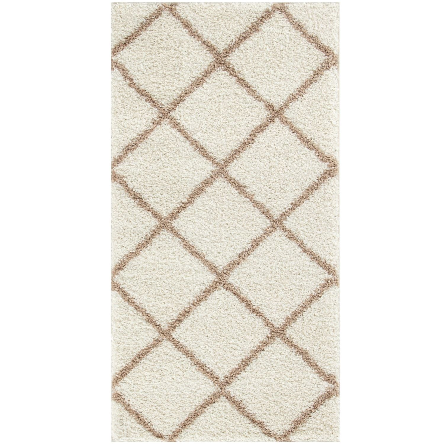 Moroccan Ivory Shaggy Rug 530 by The Rugs