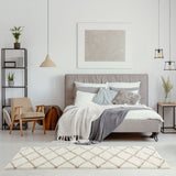 Moroccan Ivory Shaggy Rug 530 by The Rugs