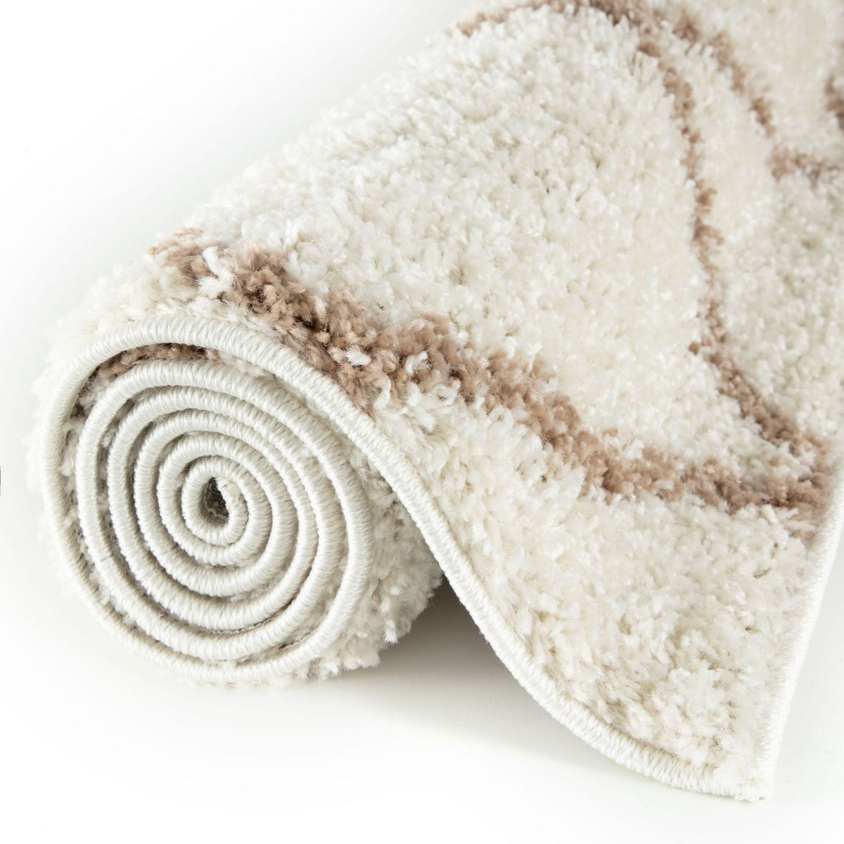 Moroccan Ivory Shaggy Rug 530 by The Rugs