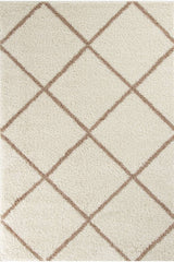 Moroccan Ivory Shaggy Rug 530 by The Rugs